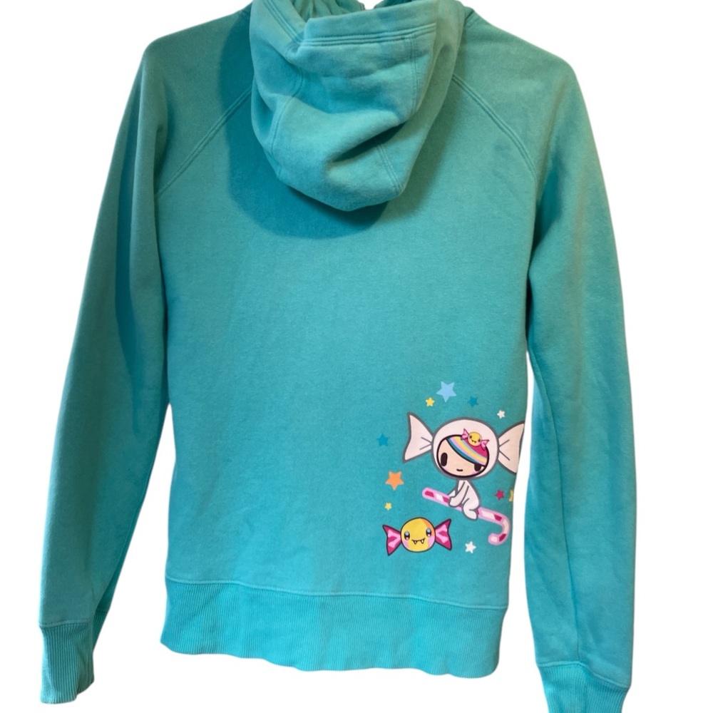 Tokidoki Teal Hoodie with Rainbow Design - Picture 7 of 15